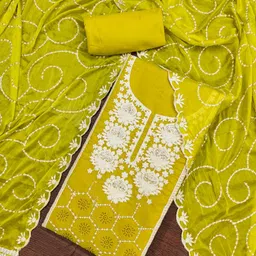 ASISA Sequined Embellished Unstitched Dress Material-picture-3