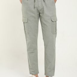 NEVER NEUD Men Relaxed Cargos Trousers-image-63