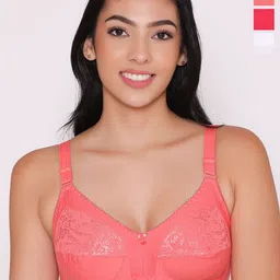 INKURV Pack Of 3 Solid Full Coverage Non Padded Everyday Bra With All Day Comfort-image-40