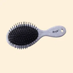 Beutifly Pocket Friendly Marble Round Paddle Hairbrush - Grey-22