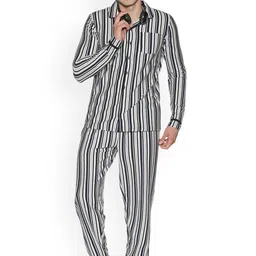 ECOLINE Clothing Men Striped Night suit-image-20
