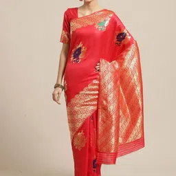 KALINI Ethnic Motifs Woven Design Zari Banarasi Celebrity Saree-48