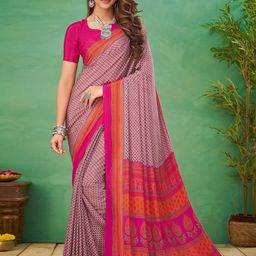 Sangria Batik Printed Saree With Blouse Piece-image-32