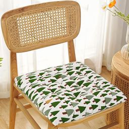 Kuber Industries Green & Black 6 Pieces Printed Cotton Comfort Chair Pads-9