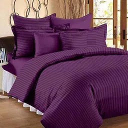 300 TC Cotton Queen Striped Flat Bedsheet-image-19