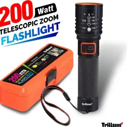 High Power Torch with Zoomable Metal body 5 Mode Flashlight Rechargeable Torch-14