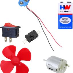 DIY KIT FAN: 9V BATTERY: CLIP: 2PIN RED SWITCH: TACTILE: MOTOR: 4CM PROPELLER Electronic Components Electronic Hobby Kit-image-40
