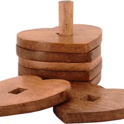 Heart shaped Coaster Set of 6 Distressed Trivet-11