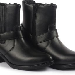 Mid Top Side Zipper Platform Wedge Heel|Comfortable Slip-On Formal Ankle Boots For Women-image-61