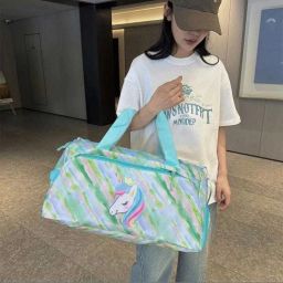 6 L Gym Duffel Bag - Unicorn Print Duffel Bag - Green-image-119