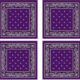 PAROPKAR Paisley 12 piece Cowboy Handkerchife Cotton Hanky ["Purple"] Handkerchief-image-53