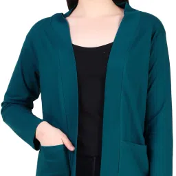 Women Full Sleeve Blue Shrug-image-8