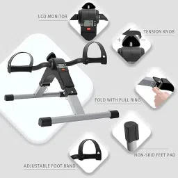 crazyabbs Mini Cycle Pedal Exerciser with Adjustable Resistance and Digital Display Folding Bike Exercise Bike image 3