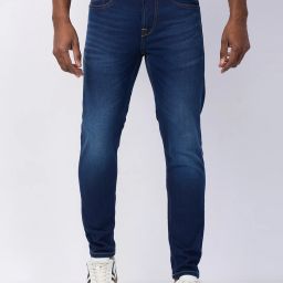 killer Men Skinny Mid Rise Dark Blue Jeans-picture-7
