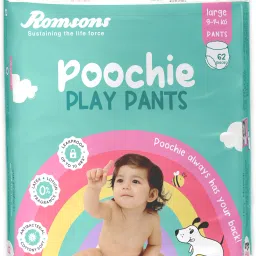 Poochie Play Baby Diaper Pants| 9-14 Kg | Wetness Indicator | Cottony Soft - L-20