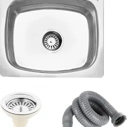 Stainless Steel Single Bowl Kitchen Sink 18 X 16 X 8 inch with SS Sink Coupling FIS-01 Vessel Sink-image-48