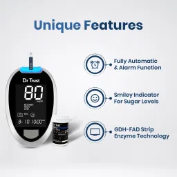 dr trust (USA) Digital Glucose Blood Sugar testing Monitor Machine with 10 Strips Glucometer image 3