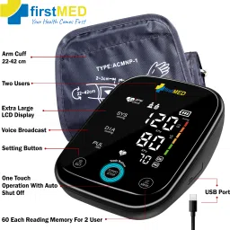 Firstmed Fully Digital Automatic B P Large Cuff Size Yr Warranty - Large Display SizeFM04 Bp Monitor image 4