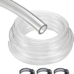 2 Meter Transparent Gas Pipe with 3 Clamps for Home, Restaurants etc. Internal Pipe Diameter size 8mm Hose Pipe-image-36