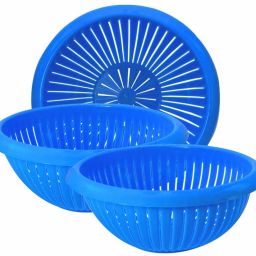 Wonder Plastic Payal Fruit Basket Set, 3 pc Basket, Blue Color, Made In India, MRV03148 Plastic Fruit & Vegetable Basket-image-21