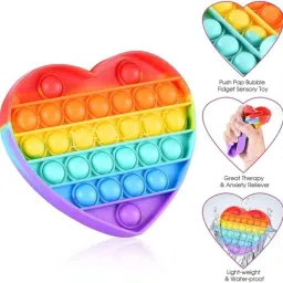 POPit Fidget Toys, Push Pop Bubble Fidget Sensory Toy,Autism Special Needs Silicone Stress Relief Toy,Great Fidget Toy Sensory Toys Novelty Gifts for Girls Boys Kids Adults (Heart) Gag Toy POPit Fidget Toys Gag Toy-image-5
