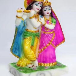 Lord Radha Krishna Statue Resin/Marble Idol for Home Puja and Decor Decorative Showpiece - 14 cm-image-41