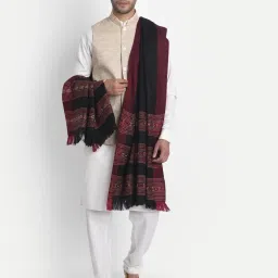 Zamour Wool Geometric Print Men Shawl-image-9