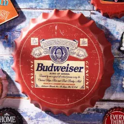 eazywagon Red Metal Budweiser Wall Decor-picture-12