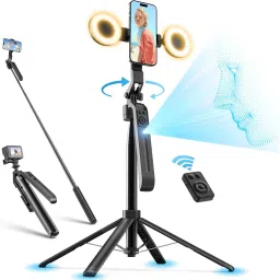 RETRACK C12 1.8Meter Long AI Auto Smart Tracking Tripod 360° Auto Follow-Up Face Tracking Gimbal All-in-One + 2 Fill Light Bluetooth Selfie Stick-image-1