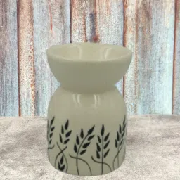 Printed Leaf Aroma Diffuser With 10ml Jasmine Fragrance & One Tea Light Candles Diffuser Set, Aroma Oil-image-63