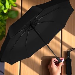 en,Women,Kids,Girls,Boys - 3 Fold with Auto Open and Close Umbrella (Black)_372 Umbrella-image-69