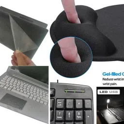 ANJO KeyboardWirelsMous-WrisPad-Hub-Cln-OTG2n1-Ext-LED-Skin-14.6iScrn&KeyGuard&Sleeve Combo Set image 5