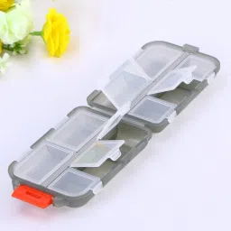 wropzo NA Double Layer Pill Organizer Pill Case with 10 Compartments Portable Mini Pill Box image 2