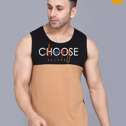 SLOWLORIS Pack Of 2 Printed Combed Cotton Bio-Wash Gym Vests VSL26 CMB(CHS BLACKRUST)(CHS-picture-22