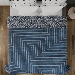 Aura Navy Blue Mink Heavy Winter Double Bed Blanket-image-72