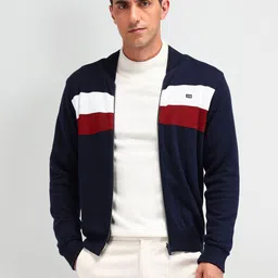 Arrow Sport Men Cotton Striped Front-Open Sweaters-picture-9