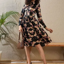 StyleStone Animal Print Satin Shirt Dress-image-33