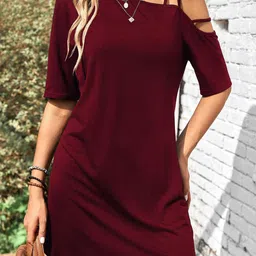 StyleCast x Revolte One Shoulder Drop-Waist Dress-image-78