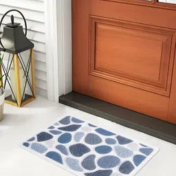 Myntra Elegant Homes Blue & White Abstract Printed Anti-Skid Doormat-31