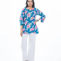 EKISHA Floral Printed Pure Cotton Tops-image-39