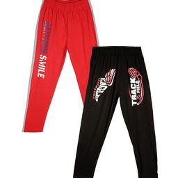 Fashionable Pack Of 2 Cotton Mid-Rise Lounge Pants-image-54