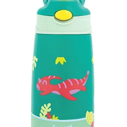 BASIL Green & Yellow Stainless Steel Printed Water Bottle-30