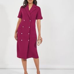 Styli Women Shirt Collar Blazer Dresses-image-68