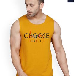 SLOWLORIS Pack of 2 Printed Combed Cotton Vest VSL26 CMB(CHS MUSTARD)(LOOK NAVY)-image-79