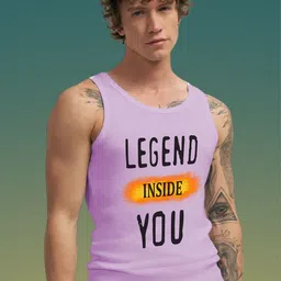 Uniplanet store Printed Cotton Innerwear Vests UVM-INSIDE-YOU-PRPL-S-55