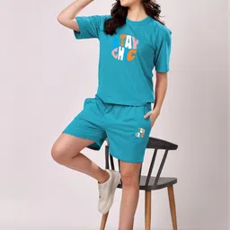 FITIN OUTFIT Typography Printed Pure Cotton Nightdress-picture-12