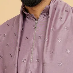 Twamev Men Embroidered Regular Sequinned Kurta with Trousers & With Dupatta image 5