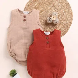 COT & CANDY Infants Pack Of 2 Round Neck Bubble Bodysuits-picture-43