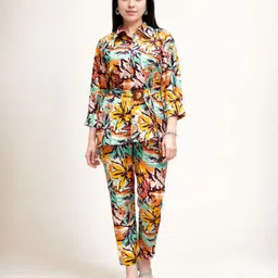Moda Rapido Printed Shirt Collar Neck Shirt With Trousers Co-Ords-image-43