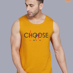 SLOWLORIS Pack Of 2 Printed Combed Cotton Gym Vests VSL26 CMB(CHS MUSTARD)(KEEP BLACKRUST)-image-76